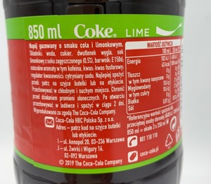 Coca Cola LIME PET 850 ml