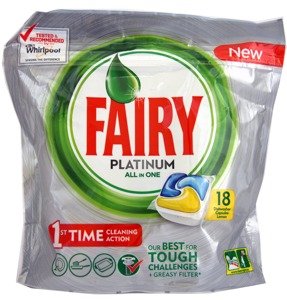 Fairy Platinum All In One 18 Dishwasher Capsules Lemon 268 g