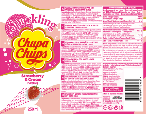 Chupa Chups Strawberry & Cream 250ml