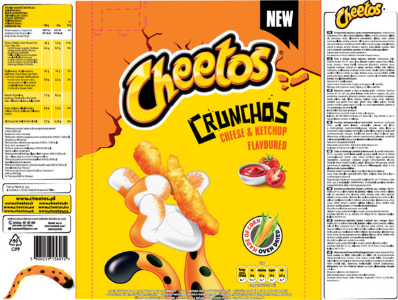 Cheetos Crunchos Cheese & Ketchup 165 g New!