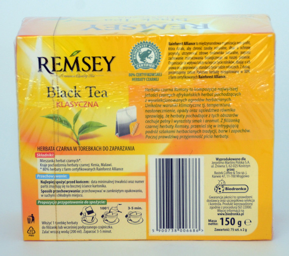 Remsey Black Tea klasyczna 75 torebek 150g