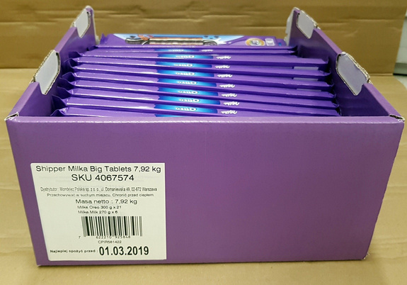 Milka Alpine MilK 270gx6szt & Milka Oreo 300gx21 szt = 7,92 kg