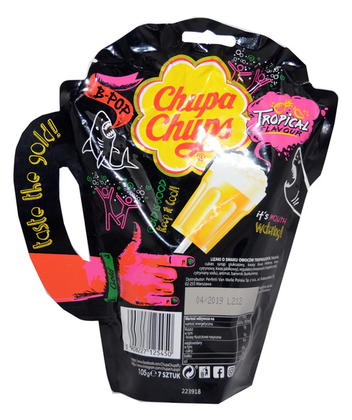 Chupa Chups Lollpops Tropical flavour  7 units 105 g