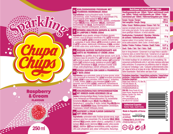 Chupa Chups Raspberry & Cream 250ml