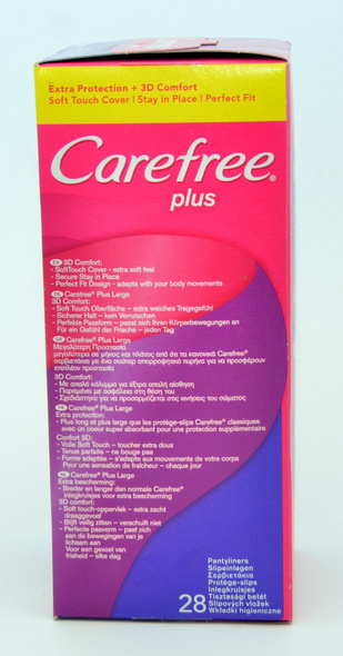 Carefree Aloe 3D Comfort 3x32szt  Pantyliners & Normal Cotton 3D Comfort 5 x 34szt & Fresh Scent Large Plus 4x28szt