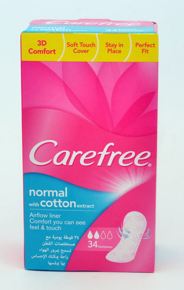 Carefree Aloe 3D Comfort 3x32pcs  Pantyliners & Normal Cotton 3D Comfort 5 x 34pcs & Fresh Scent Large Plus 4x28pcs