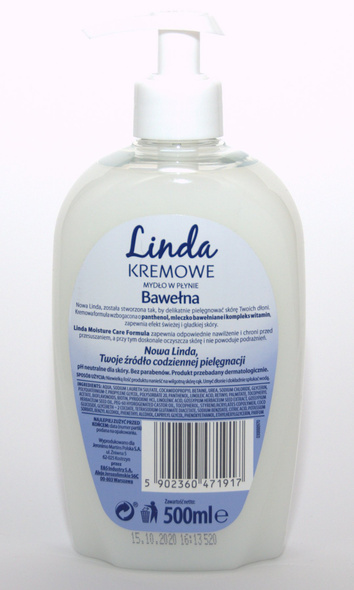 Linda Kremowe Mydło w Płynie Bawełna 500 ml