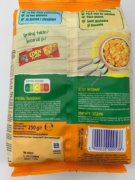 Nestle Płatki Corn Flakes Miód i Orzechy Gluten Free  250 g 