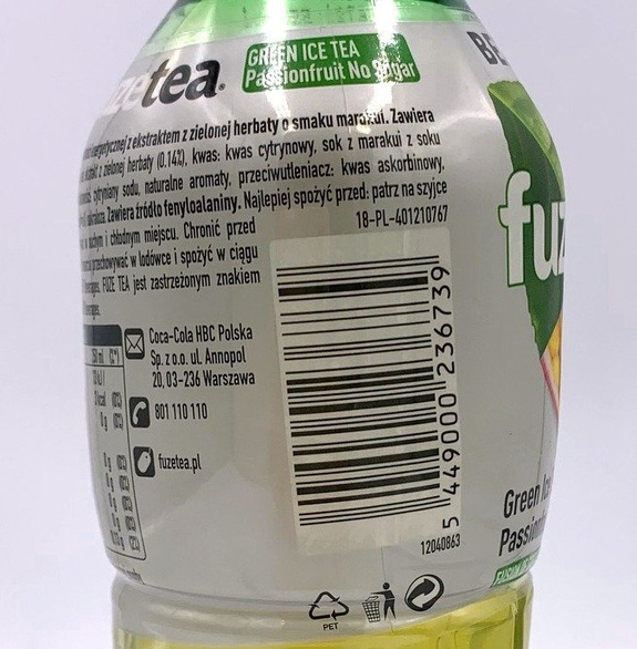 FUZETEA Green Ice Tea Passionfruit No Sugar  PET 500 ml 