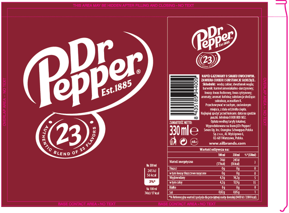 Dr Pepper Regular CAN 330 ml SLEEK