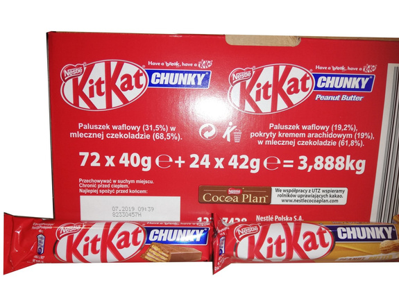 KitKat  Chunky 40g x 72 pcs & KitKat Chunky Peanut Butter 42 g x 24  pcs