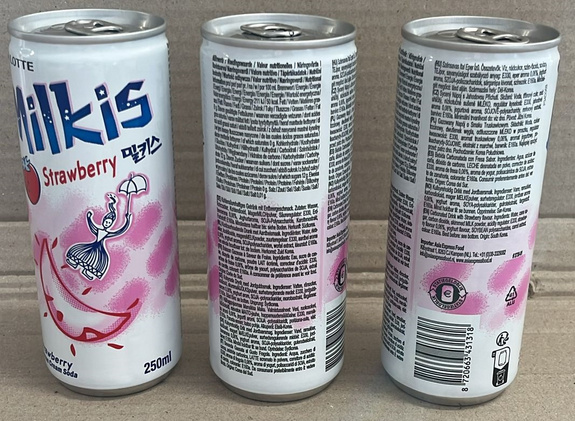 Milkis milk carbonated beverage can strawberry 250ml