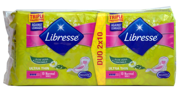 Libersse Ultra Thin 10 Normal Aloe Vera & Camomile DUO 2X10