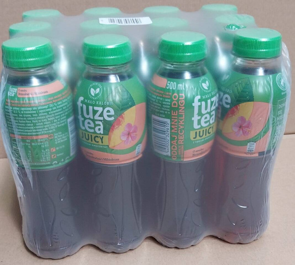 FUZETEA Black Ice Tea Peach Hibiscus PET 500 ml 