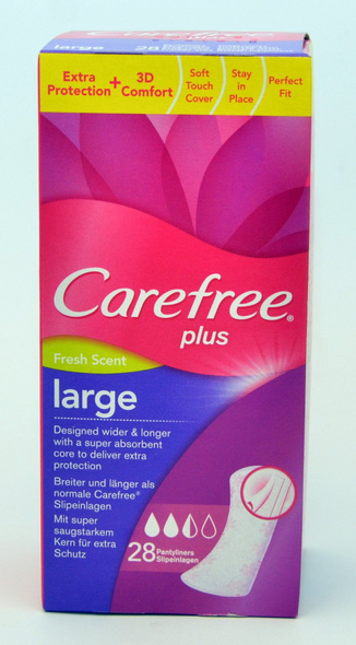 Carefree Aloe 3D Comfort 3x32pcs  Pantyliners & Normal Cotton 3D Comfort 5 x 34pcs & Fresh Scent Large Plus 4x28pcs