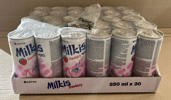 Milkis milk carbonated beverage can strawberry 250ml