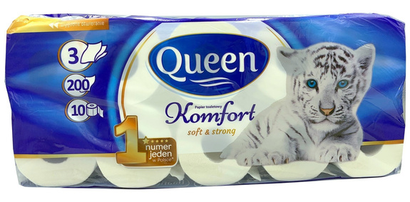 Papier toaletowy Queen Komfort soft&strong 3 warstwowy 10 rolek