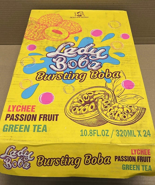 Bubble Tea Lady Boba Lychee Passion Fruit Green Tea 320 ml