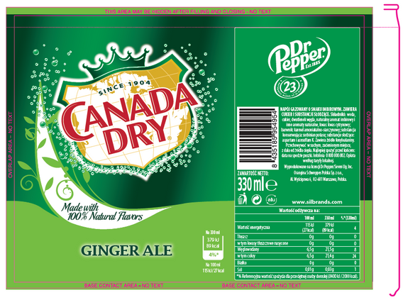 Schweppes Canada Dry Ginger Ale CAN 330 ml