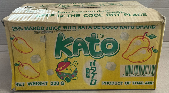 KATO DRINK WITH COCONUT JELLY PIECES NATA DE COCO 320 ML Mango