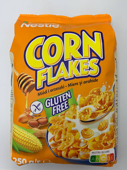 Nestle Płatki Corn Flakes Miód i Orzechy Gluten Free  250 g 