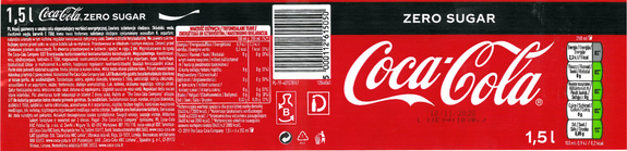 Coca Cola Zero Sugar PET 1,5 L