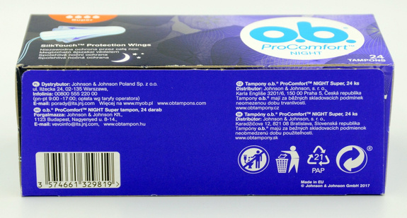 o.b. ProComfort Super Night 24 szt Tampons & o.b. ProComfort Normal Night 24 szt Tampons