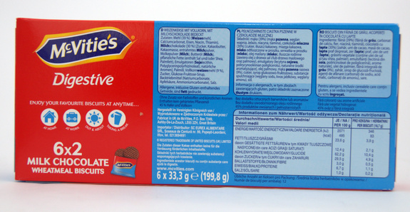 MsVitie's Digestive Milk Chocolate Wheatmeal Biscuits  6x33,3g (199,8g) 