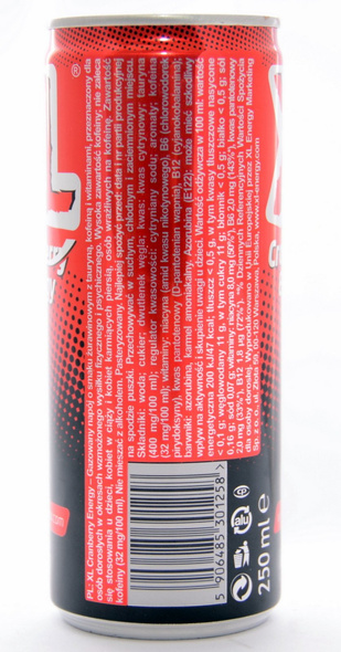 XL Cranberry Energy CAN 250 ml