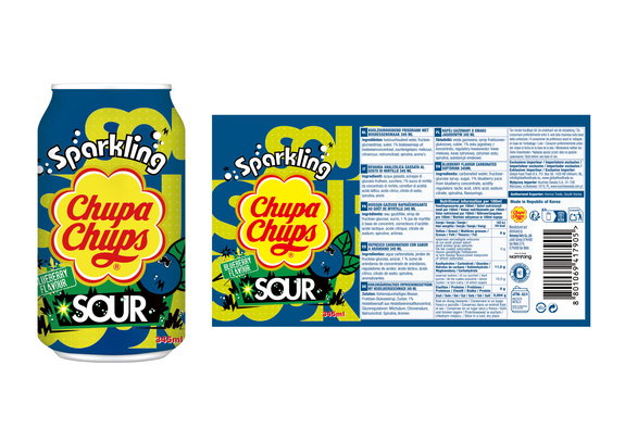 Chupa Chups Drink Sour Blueberry 345ml