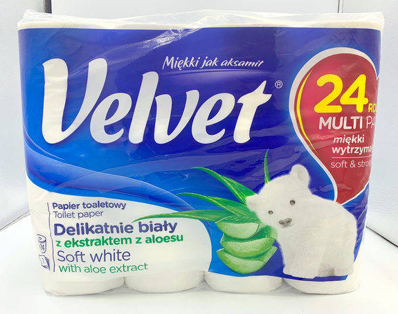 Toilet paper Soft White With Aloe Extract 3 layers 24 rolls