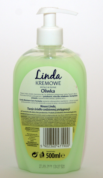 Linda Kremowe Mydło w Płynie Oliwka 500 ml