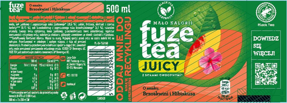 FUZETEA Black Ice Tea Peach Hibiscus PET 500 ml 