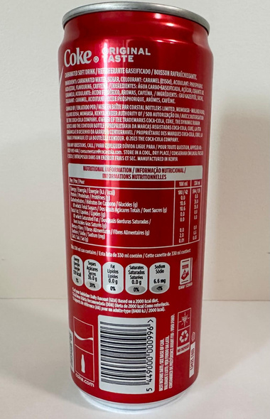 Coca Cola 24x330 ml cans SLEEK origin Kenia
