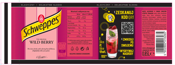 Schweppes Wild Berry PET 0,85 L