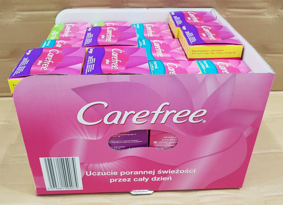 Carefree Aloe 3D Comfort 3x32szt  Pantyliners & Normal Cotton 3D Comfort 5 x 34szt & Fresh Scent Large Plus 4x28szt