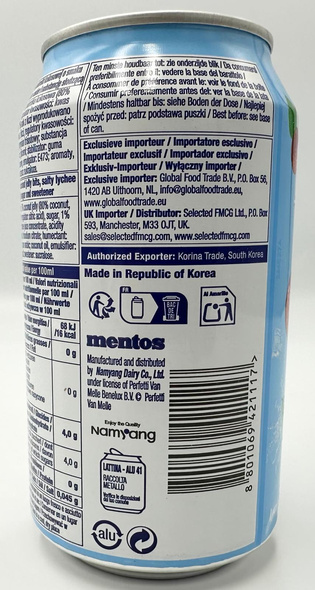 Mentos Salty Lychee drink with coconut jelly 340ml