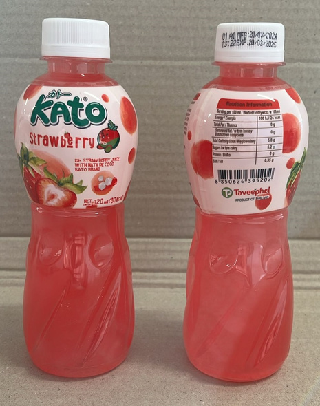 KATO DRINK WITH COCONUT JELLY PIECES NATA DE COCO 320 ML Strawberry