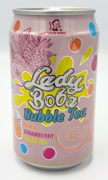 Bubble Tea Lady Boba Peach Strawberry Black Tea  320 ml