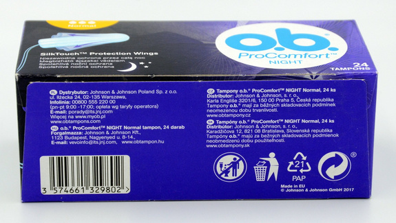 o.b. ProComfort Super Night 24 szt Tampons & o.b. ProComfort Normal Night 24 szt Tampons