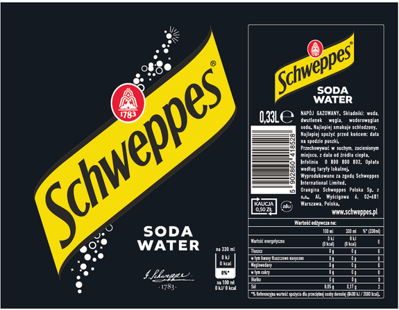 Schweppes Soda Water CAN 330 ml