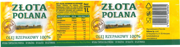 Rapeseed oil "Złota Polana"  1L