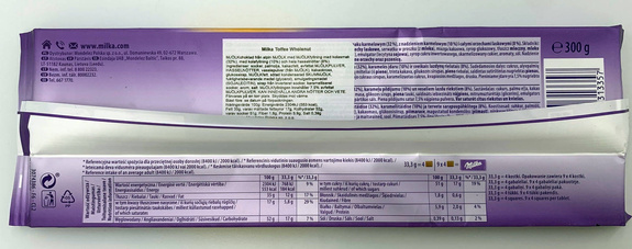 Milka Chocolate Toffee Wholenut 300 g