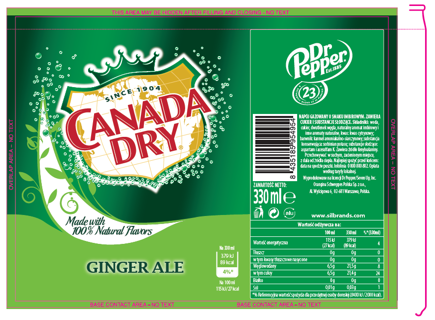 Schweppes Canada Dry Ginger Ale CAN 330 ml