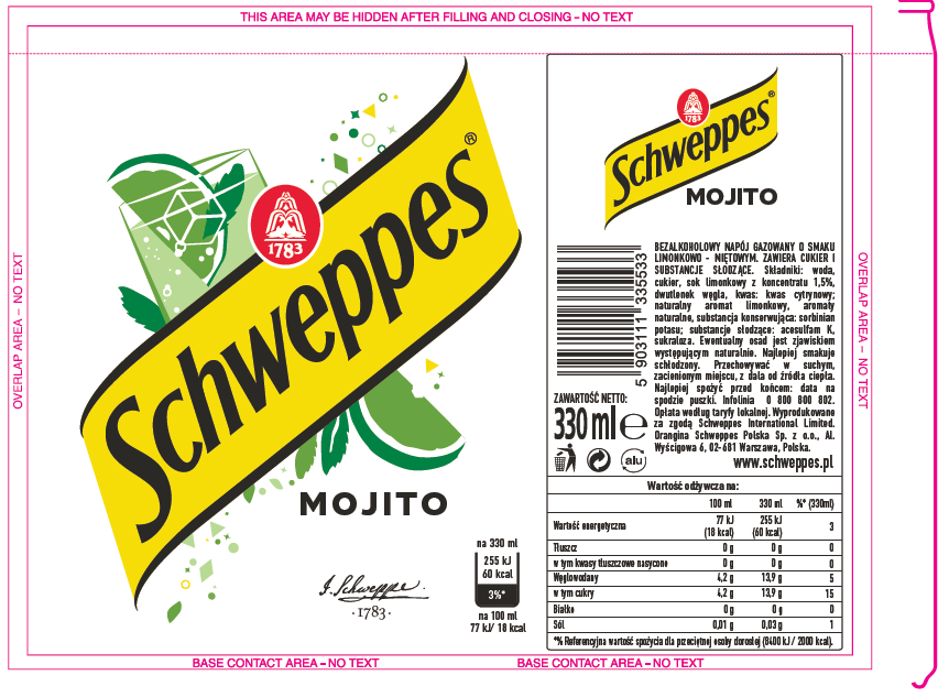 Schweppes Mojito CAN 330 ml SLEEK